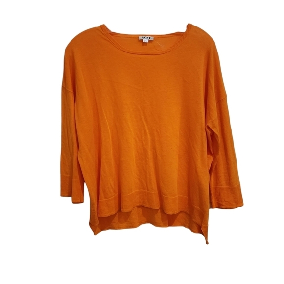 ACNE Zola Crew Long Sleeve Orange Medium